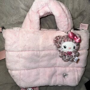 Lululemon Athletica Pink Faux Fur Quilted Tote Bag